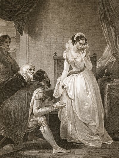 Lady Jane Grey lehnt die Krone ab, graviert von W. Bromley, Illustration aus David Humes 